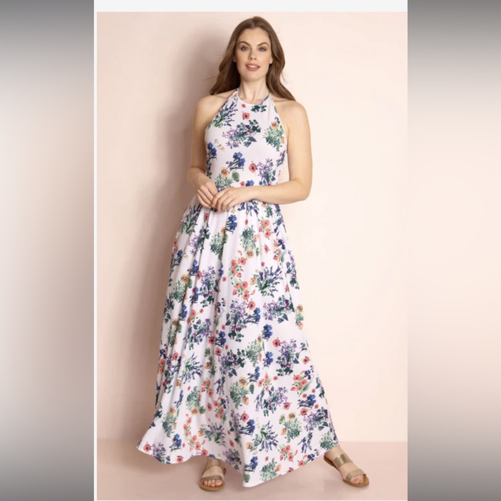 REBDOLLS Halter Skater Maxi Dress